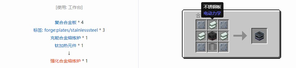 我的世界电动力学机器合成表大全