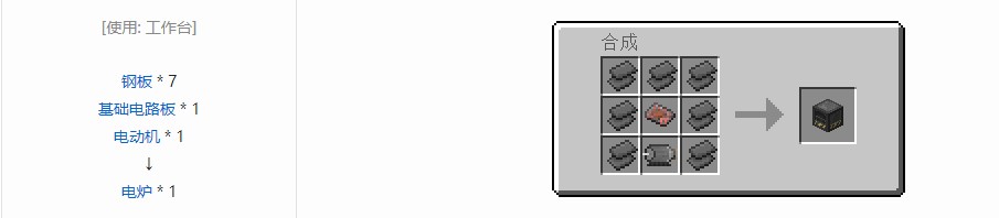 我的世界电动力学机器合成表大全