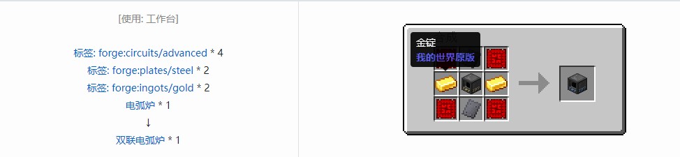 我的世界电动力学机器合成表大全