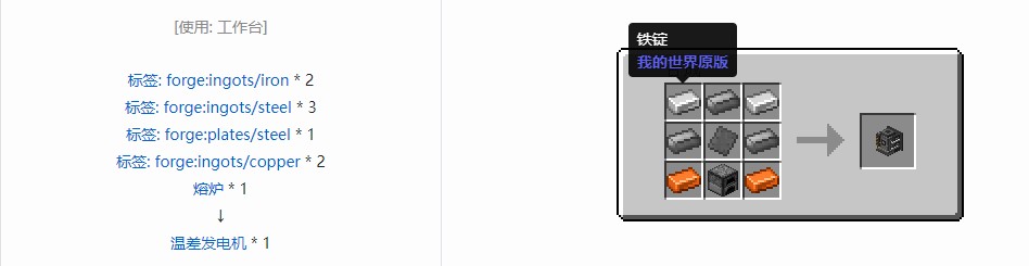 我的世界电动力学合成表大全