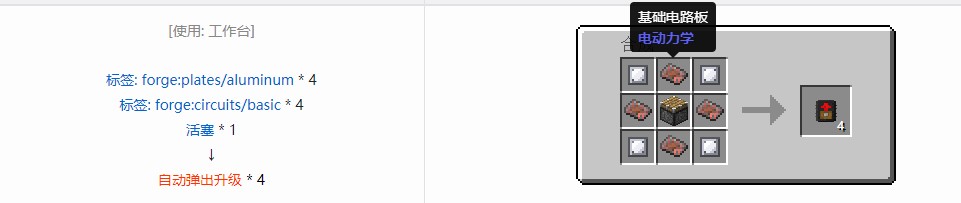 我的世界电动力学合成表大全