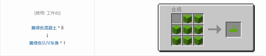 我的世界终极汽车材料合成表大全