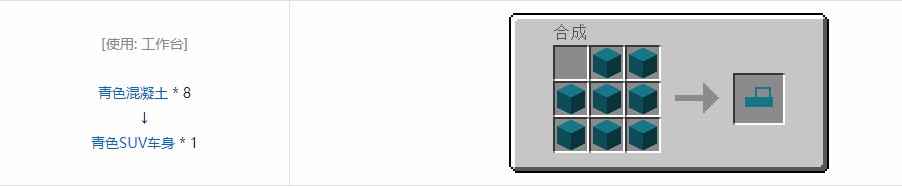 我的世界终极汽车材料合成表大全