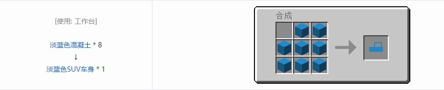 我的世界终极汽车材料合成表大全