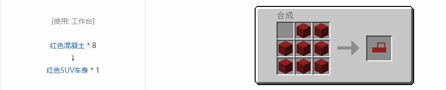 我的世界终极汽车材料合成表大全