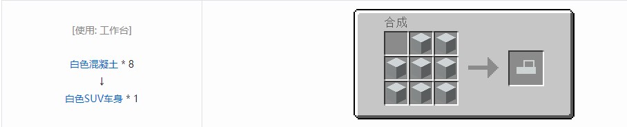 我的世界终极汽车材料合成表大全