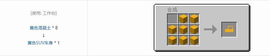 我的世界终极汽车材料合成表大全