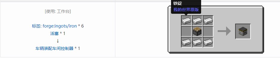 我的世界终极汽车合成表大全