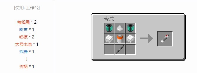 我的世界飞向未来材料合成表大全