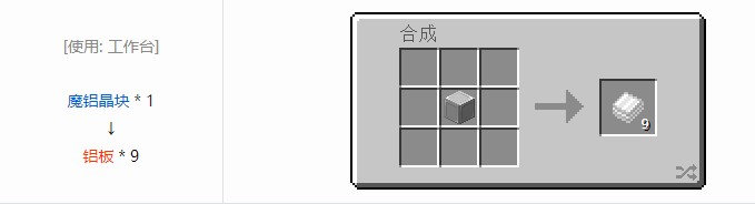 我的世界飞向未来材料合成表大全