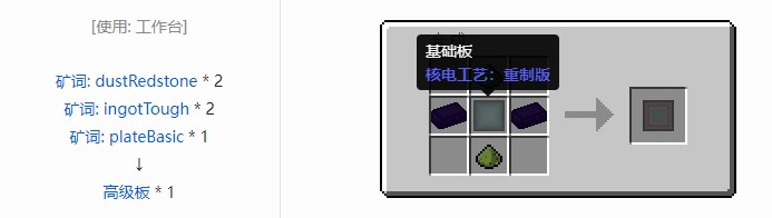 我的世界核电工艺重制版材料合成表大全