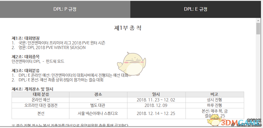 《DNF》韩服DPL2018冬季赛赛程规则一览