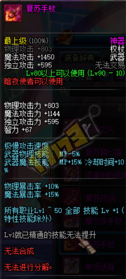 dnf95圣物套属性