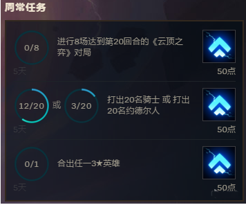 《LOL》云顶之弈每日任务奖励一览