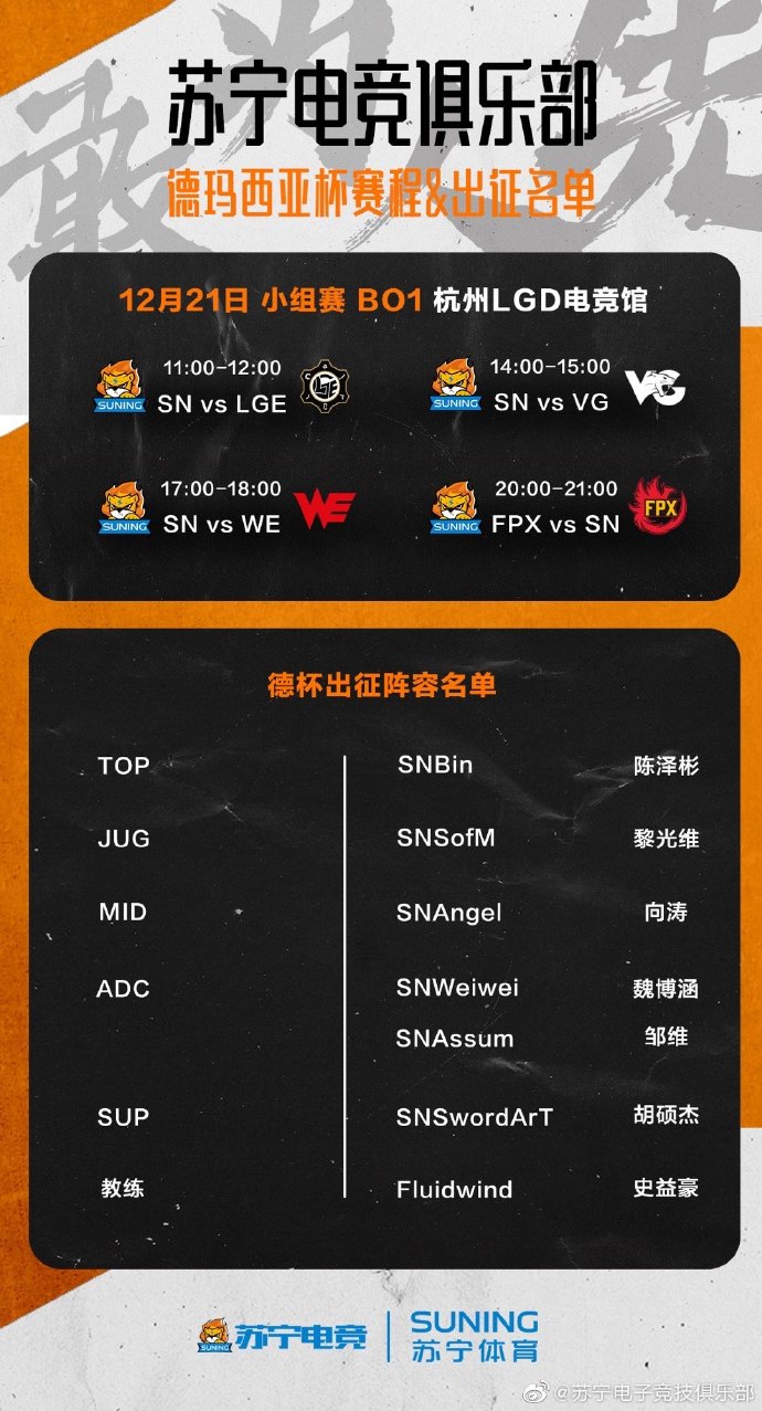 《LOL》2019SN德杯大名单一览