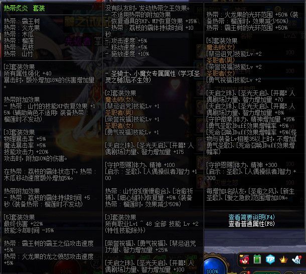 《DNF》100神话防具属性一览