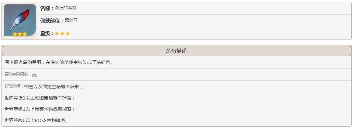 原神战狂的黑羽怎么获得