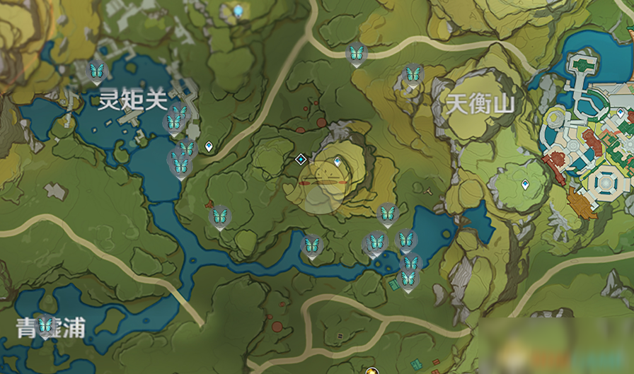 原神蝴蝶翅膀哪里多