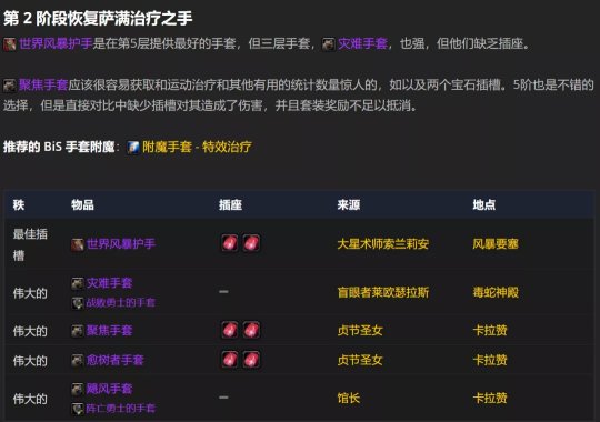 魔兽世界tbcp2奶萨bis装备宝石附魔怎么选