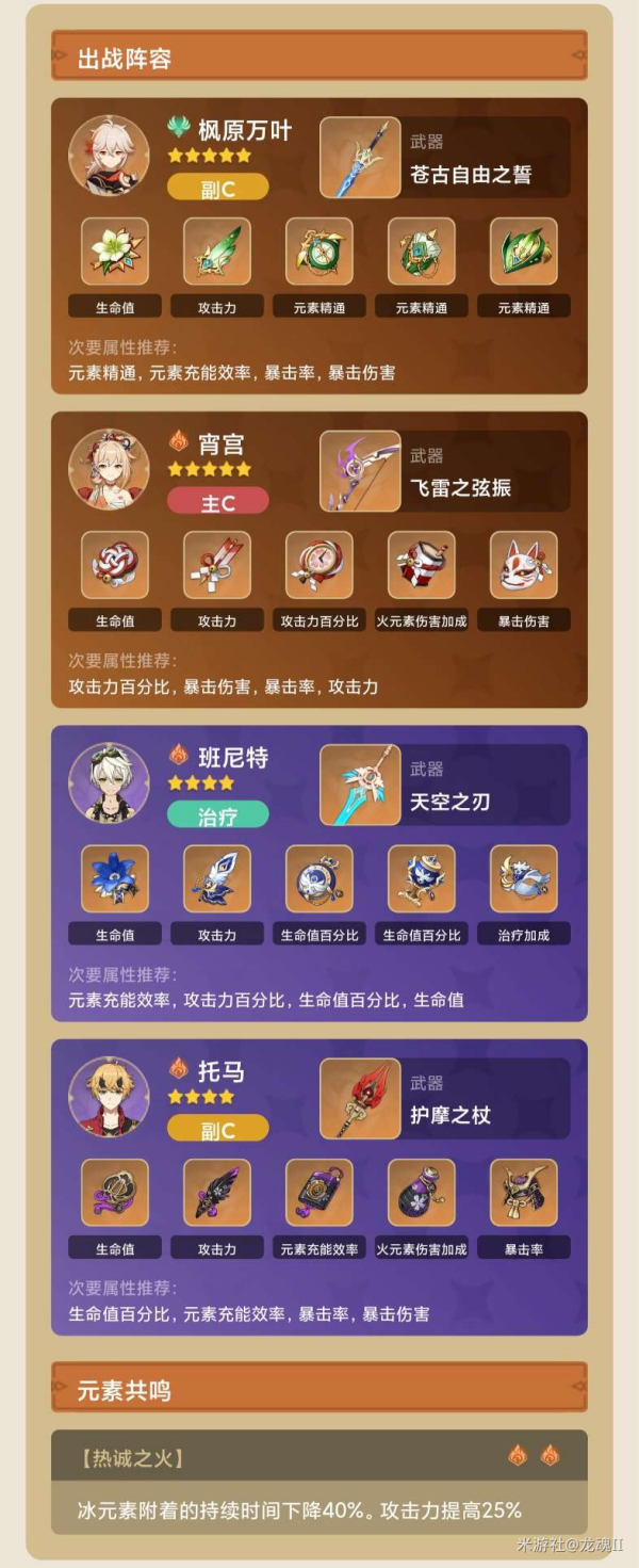 原神托马阵容搭配心得