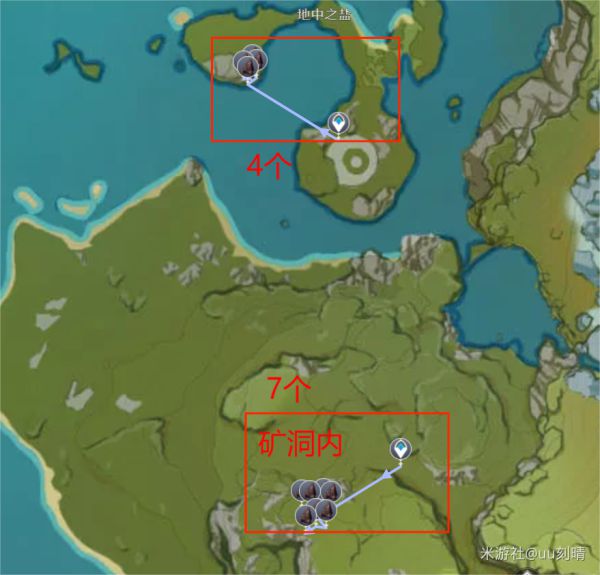 原神全地图铁矿路采集路线