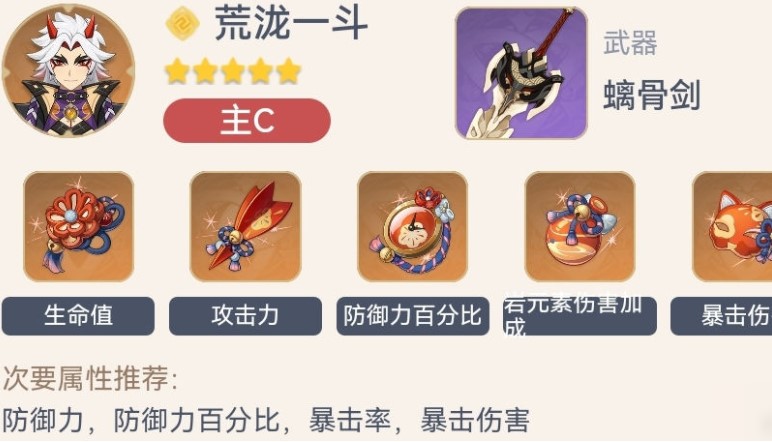 原神荒泷一斗全阶段配装教程