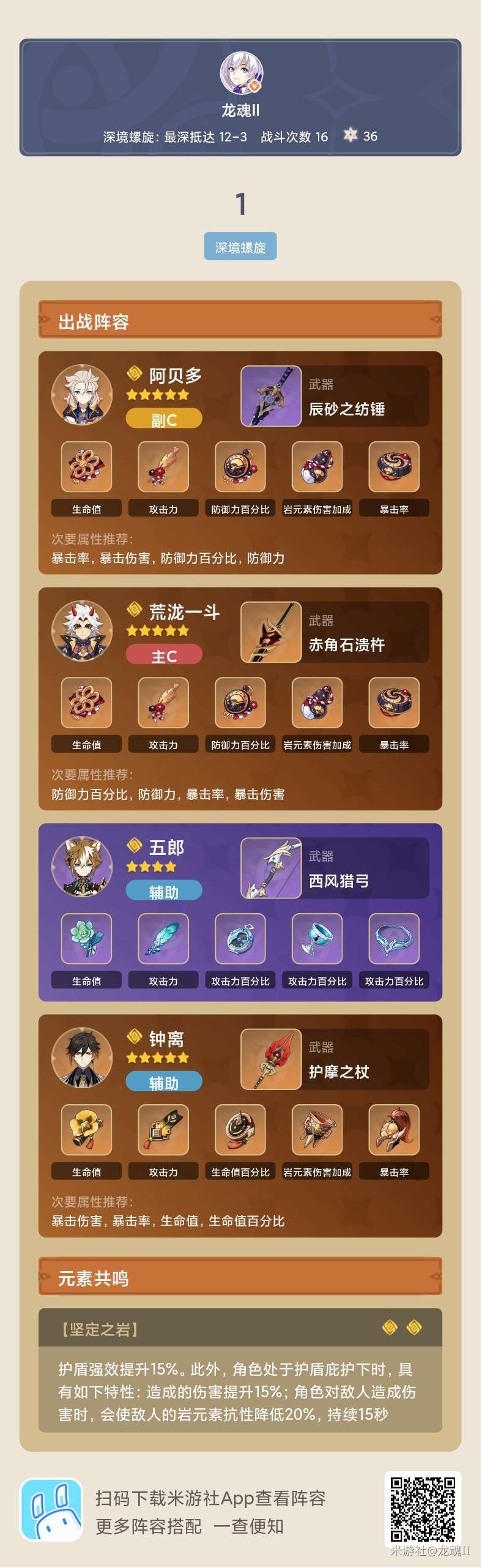 原神2.3荒泷一斗队伍配置分享