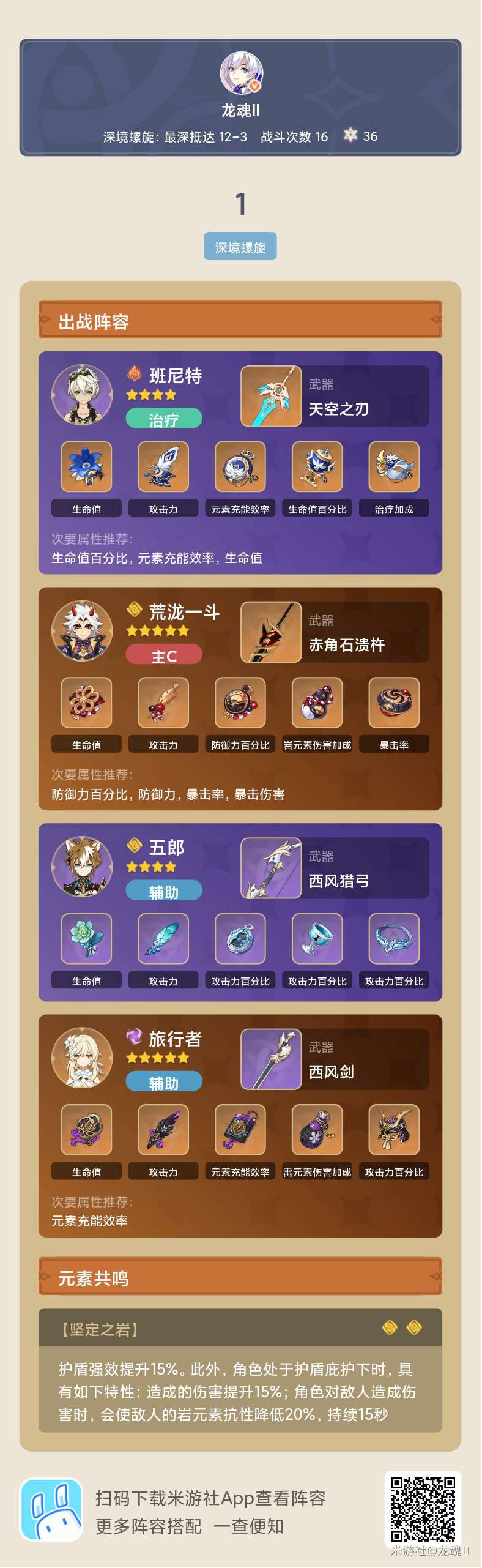 原神2.3荒泷一斗队伍配置分享