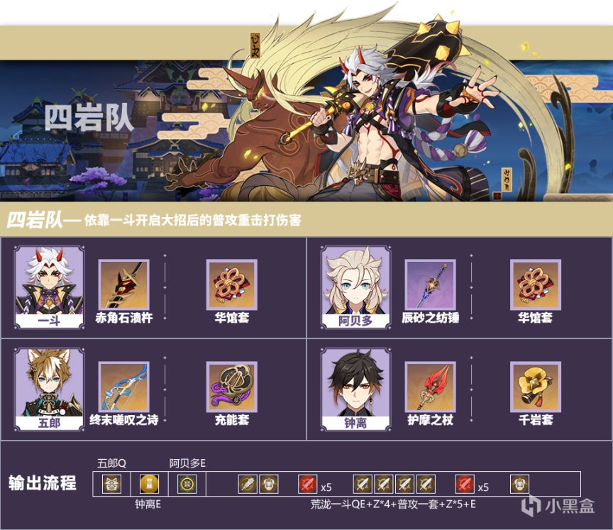 原神荒泷一斗四岩队怎么玩