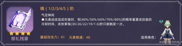 原神全四星法器强度分析