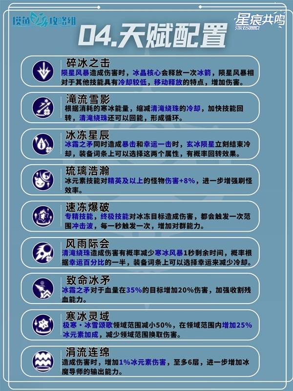 星痕共鸣冰魔导师冰矛流培养攻略