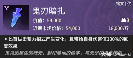 永劫无间摸金模式鬼刃暗扎铭文效果一览