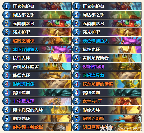 炉石传说穿越时间流抢先乱斗光环骑卡组推荐