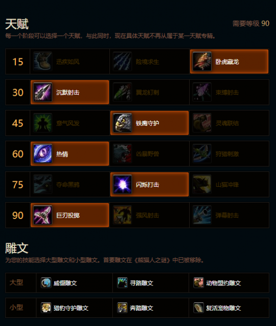 魔兽世界熊猫人之谜野兽猎天赋雕文推荐
