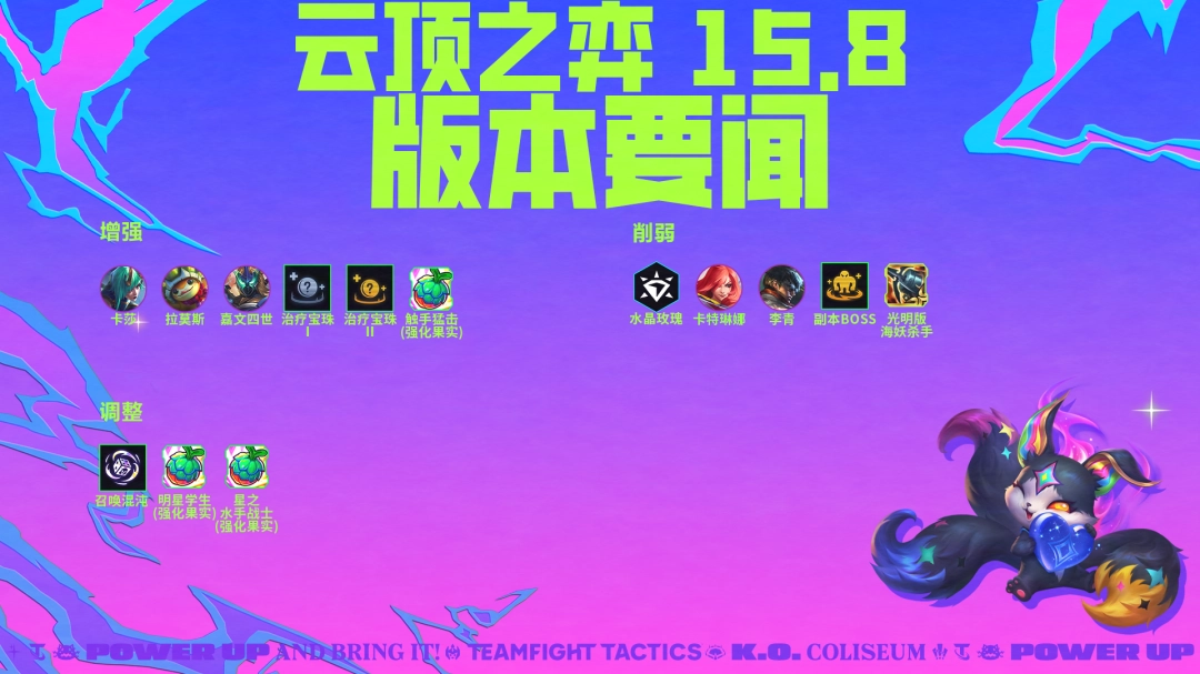 云顶之弈15.8强化符文调整一览