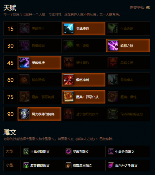 魔兽世界熊猫人之谜恶魔术天赋雕文推荐
