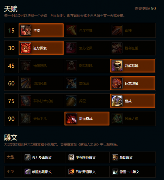 魔兽世界熊猫人之谜防战天赋雕文推荐