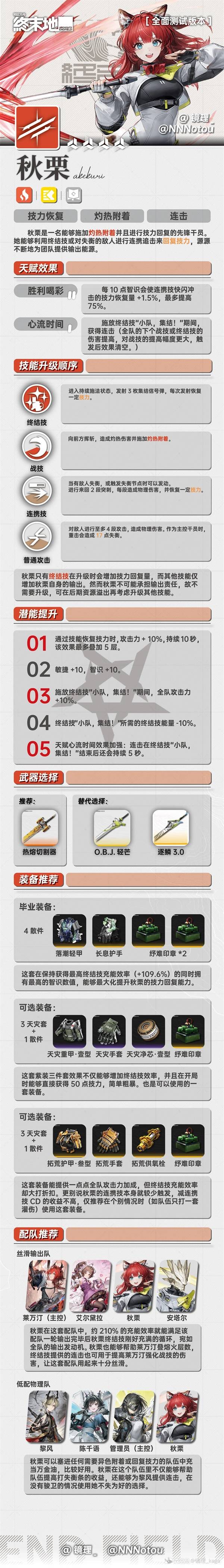 明日方舟终末地秋栗一图流养成攻略