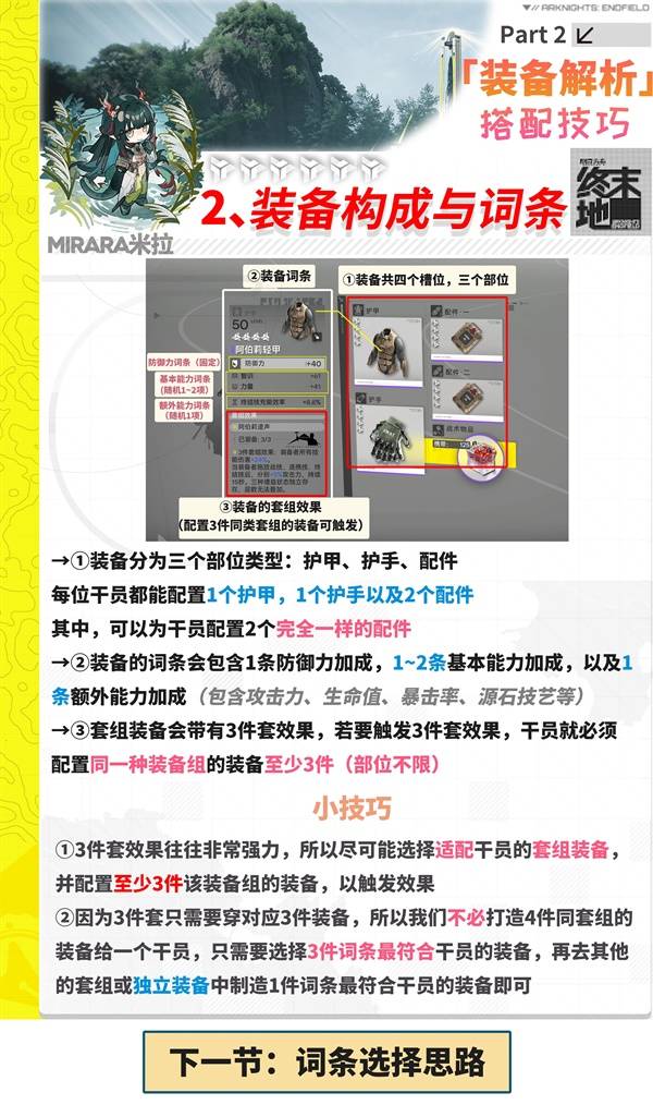 明日方舟终末地装备怎么搭配