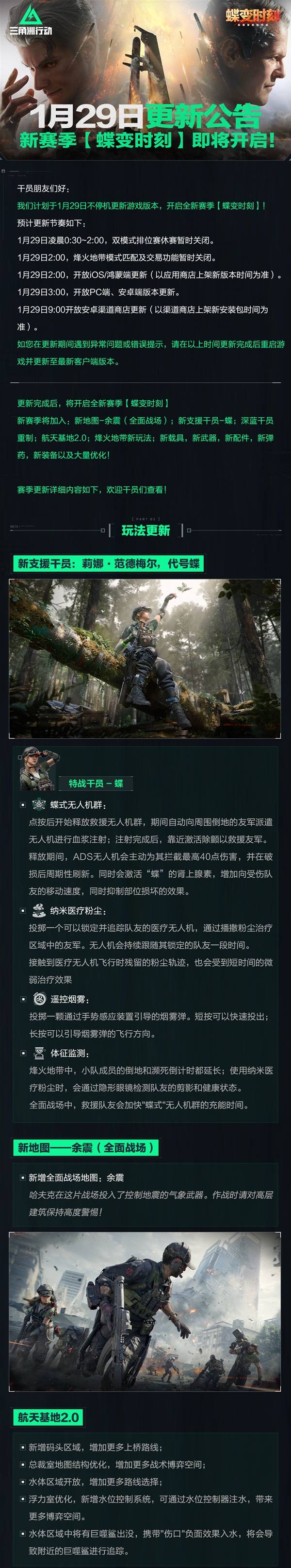 三角洲行动1月29日更新内容一览2026
